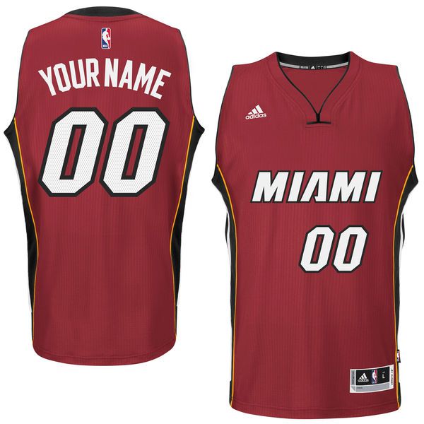 Men Miami Heat Adidas Red Custom Swingman Alternate NBA Jersey